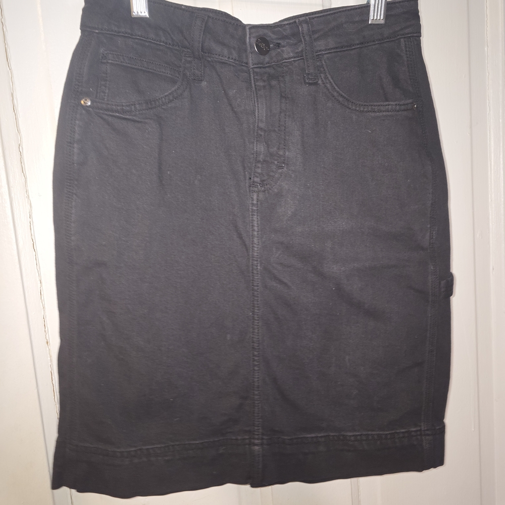 Lee Black Denim Midi Skirt